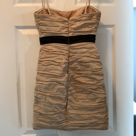 BCBGMAXAZRIA Gold and Black Strapless Evening Dress - Picture 4 of 16